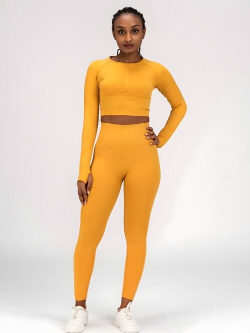 Every day Seamless Athletic Crop Long sleeves Set