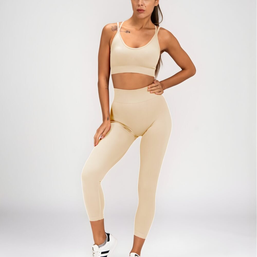 V Luxe athletic bra & High waist athletic leggings set