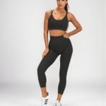 V Luxe athletic bra & High waist athletic leggings set